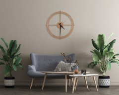 BK Home Dekoratif 45cm Ahşap Duvar Saati-61