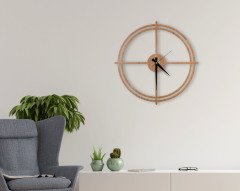 BK Home Dekoratif 45cm Ahşap Duvar Saati-61