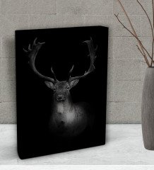 BK Gift Geyik Tasarımlı Dekoratif Mini Kanvas Tablo 15x20cm-1