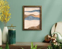 BK Home Doğal Masif Ahşap Çerçeveli Tablo-95