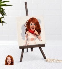 Kişiye Özel Kadın Animasyon Karikatürlü Şovaleli Doğal Taş-18