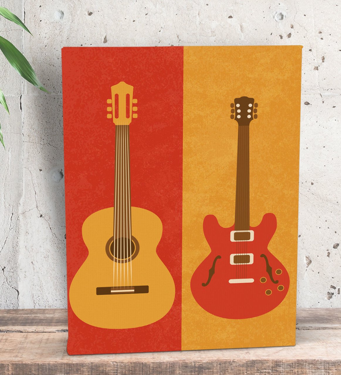 BK Gift Gitar Tasarımlı Dekoratif Mini Kanvas Tablo 15x20cm-1