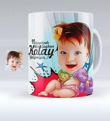Kişiye Özel Bebek Karikatürlü Beyaz Kupa Bardak - 1
