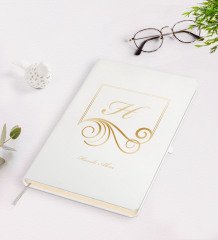 Kişiye Özel Baş Harf İsim Tasarımlı Beyaz Defter-2