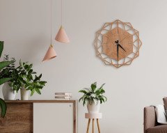 BK Home Dekoratif 45cm Ahşap Duvar Saati-66