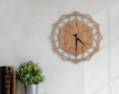 BK Home Dekoratif 45cm Ahşap Duvar Saati-66