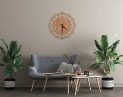 BK Home Dekoratif 45cm Ahşap Duvar Saati-66