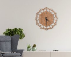 BK Home Dekoratif 45cm Ahşap Duvar Saati-66