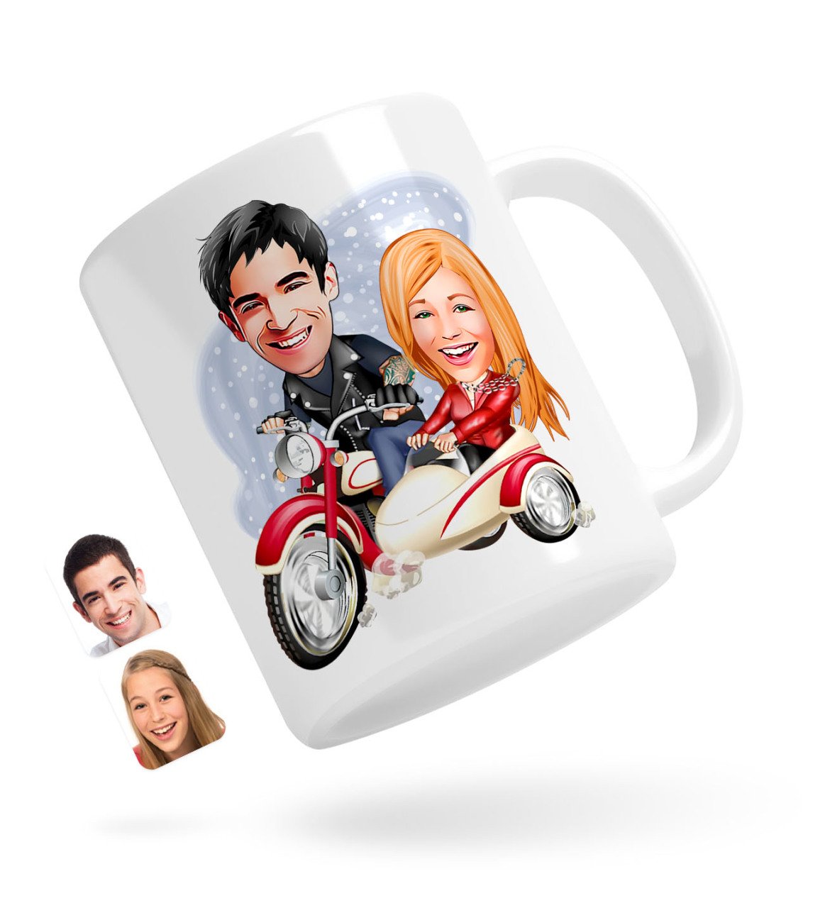 Kişiye Özel Sevgililer Karikatürlü Beyaz Kupa Bardak-12