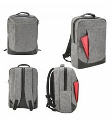 BK Gift Kişiye Özel İsimli Gri Sırt Çantası AB001 -2, Notebook ve Laptop Uyumlu Şık Sırt Çantası