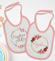 BK Kids Kişiye Özel Çiçek Tasarımlı 2’li Pembe Mama Önlüğü-8