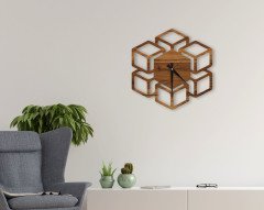 BK Home Dekoratif 45cm Ahşap Duvar Saati-68