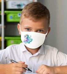 50 Adet Yıkanabilir Beyaz Çocuk Maske-7