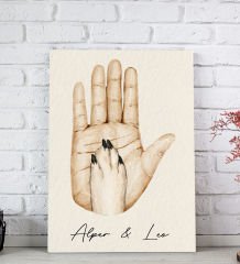 BK Gift Kişiye Özel İsimli El ve Pati Tasarımlı Renkli Kanvas Tablo-1 20x30, Ev Dekorasyonu, Arkadaşa Hediye
