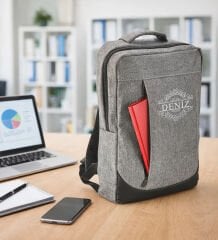 BK Gift Kişiye Özel İsimli Gri Sırt Çantası AB001 -5, Notebook ve Laptop Uyumlu Şık Sırt Çantası
