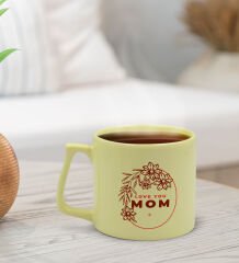 BK Gift Anneler Günü Tasarımlı Pastel Sarı Middle Kupa Bardak, Anneye Hediye, Ev Hediyesi, Anneler Günü Hediyesi, Ofis Hediyesi-4