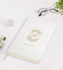 Kişiye Özel Baş Harf İsim Tasarımlı Beyaz Defter-7