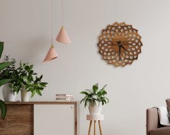 BK Home Dekoratif 45cm Ahşap Duvar Saati-70