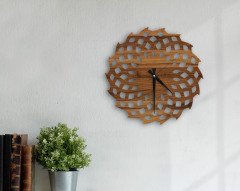 BK Home Dekoratif 45cm Ahşap Duvar Saati-70