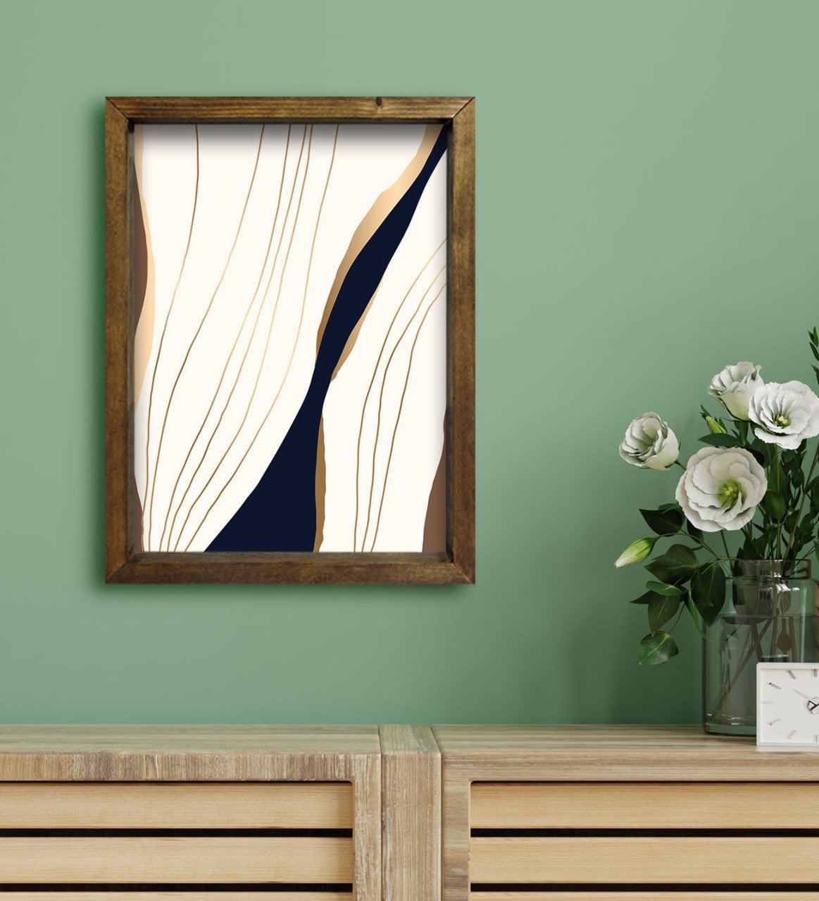 BK Gift Otel Odası Konseptli Doğal Masif Ahşap Çerçeveli Tablo 30x40cm-50