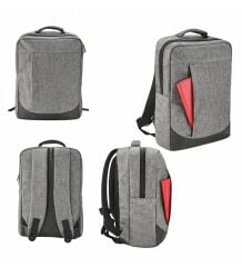 BK Gift Kişiye Özel İsimli Gri Sırt Çantası AB001 -7, Notebook ve Laptop Uyumlu Şık Sırt Çantası