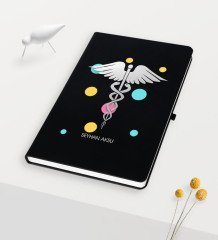 Kişiye Özel Tıp Sembolü Temalı Siyah Defter - 1