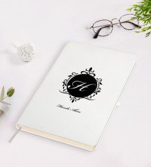 Kişiye Özel Baş Harf İsim Tasarımlı Beyaz Defter-9