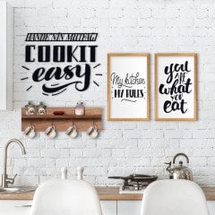 BK Home Doğal Ahşap Raflı Dekoratif Fincan Askılığı Mutfak Konseptli 2’li Ahşap Tablo ve İsme Özel Duvar Süsü-4