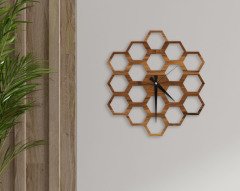 BK Home Dekoratif 45cm Ahşap Duvar Saati-72