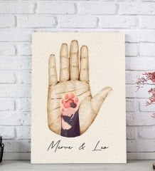 BK Gift Kişiye Özel İsimli El ve Pati Tasarımlı Renkli Kanvas Tablo-4 20x30, Ev Dekorasyonu, Arkadaşa Hediye