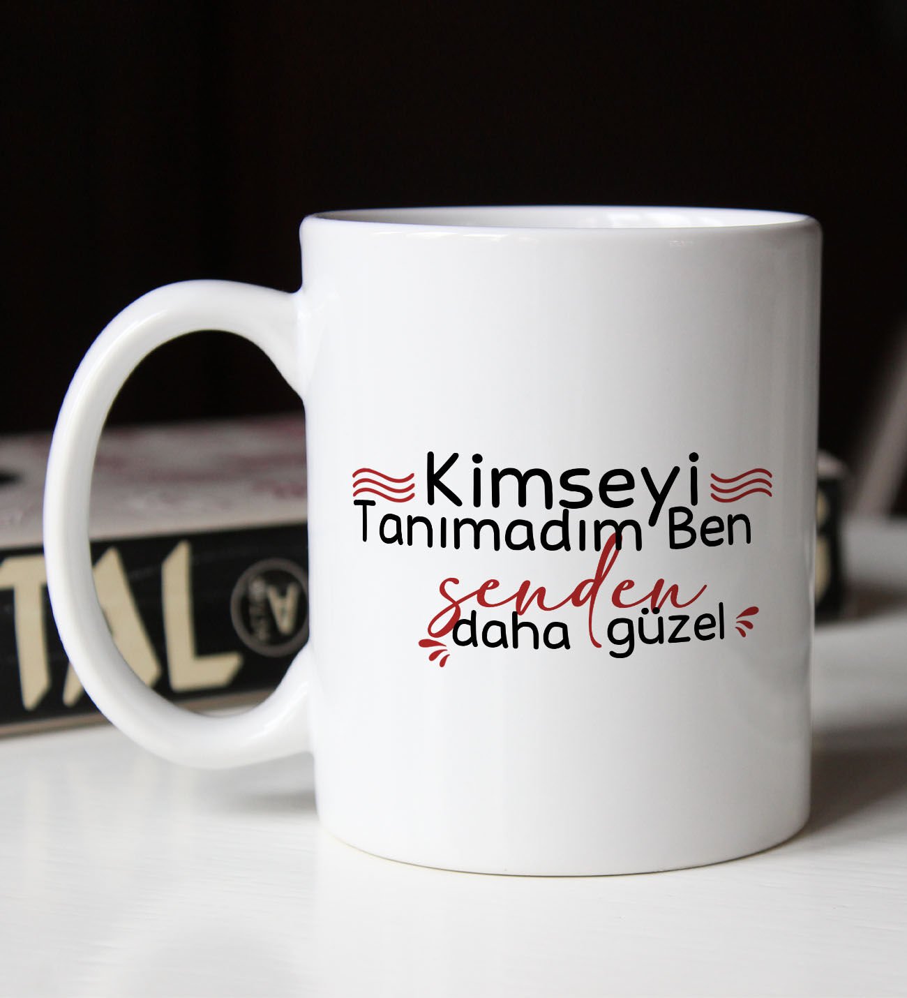 BK Gift Kimseyi Tanımadım Ben Tasarımlı Beyaz Kupa Bardak Arkadaşa Hediye , Doğum Günü Hediyesi-2
