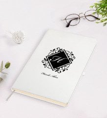 Kişiye Özel Baş Harf İsim Tasarımlı Beyaz Defter-10