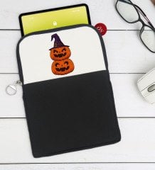 BK Gift Pumpkin Tasarımlı Taşınabilir Koruyucu Tablet Kılıfı & Organizer Çanta - Siyah-1