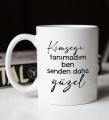 BK Gift Kimseyi Tanımadım Ben Tasarımlı Beyaz Kupa Bardak Arkadaşa Hediye , Doğum Günü Hediyesi-3