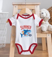 BK Kids Summer Time Tasarımlı Kırmızı Bebek Body Zıbın-2