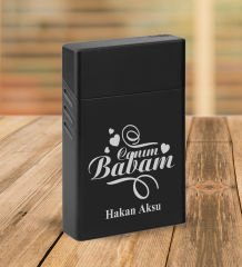 BK Gift Kişiye Özel İsimli DTF Baba Temalı Cam Kahve Fincanı & Türk Kahvesi & Sigara Kutusu & Çakmak Hediye Seti-7, Babaya Hediye, Babalar Günü Hediyeleri