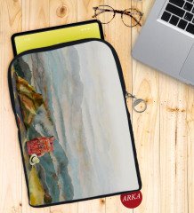 BK Gift Suluboya Tasarımlı Taşınabilir Koruyucu Tablet Kılıfı & Organizer Çanta - Siyah-1