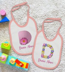 BK Kids Kişiye Özel Harfli 2’li Pembe Mama Önlüğü-1