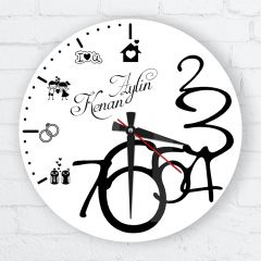Kişiye Özel Cam Duvar Saati (27 cm.) - 026