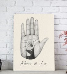 BK Gift Kişiye Özel İsimli El ve Pati Tasarımlı Siyah Beyaz Kanvas Tablo-4 20x30, Ev Dekorasyonu, Arkadaşa Hediye