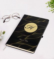 Kişiye Özel Baş Harf İsim Tasarımlı Siyah Defter-3