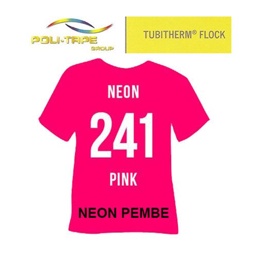 Tubitherm Flock 241 / Neon Pembe / 50 cm x 1 metre