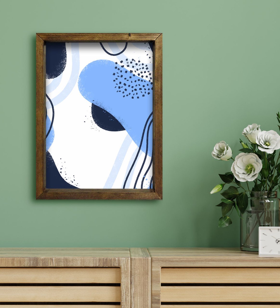 BK Gift Otel Odası Konseptli Doğal Masif Ahşap Çerçeveli Tablo 30x40cm-56