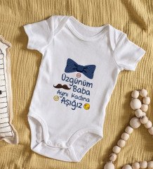 Kişiye Özel Aynı Kadına Aşığız Tasarımlı Bebek Body Zıbın - Model 2