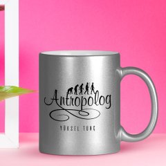 Kişiye Özel Mesleki Antropolog Gümüş Yaldızlı Kupa Bardak - 1