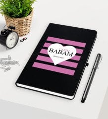 Kişiye Özel Canım Babam Siyah Defter Kalem Seti-1