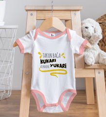 BK Kids Takun Bağa Kukari Tasarımlı Pembe Bebek Body Zıbın ve Mama Önlüğü Hediye Seti-1