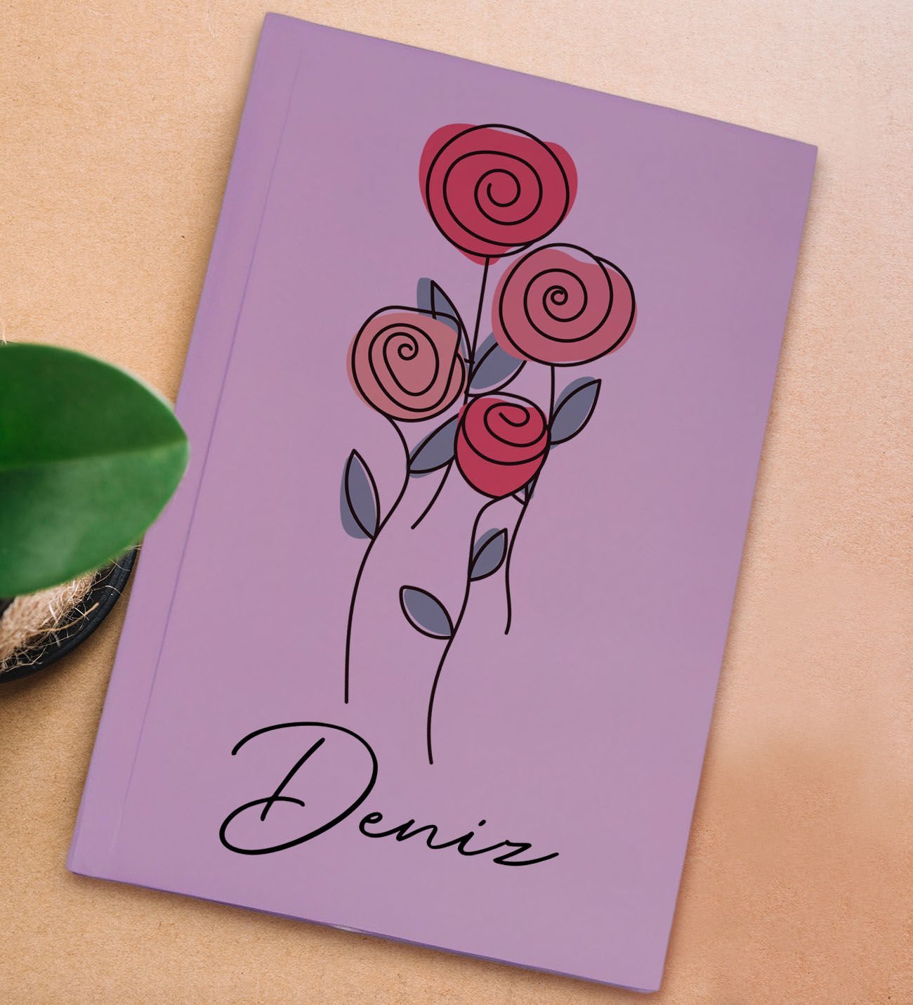 BK Gift Kişiye Özel İsimli Sert Kapaklı Lila Lastikli Defter , Arkadaşa Hediye, Yeni İş Hediyesi, Doğum Günü Hediyesi-22