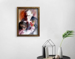BK Home Atatürk Tasarımlı Doğal Masif Ahşap Çerçeveli Tablo-7