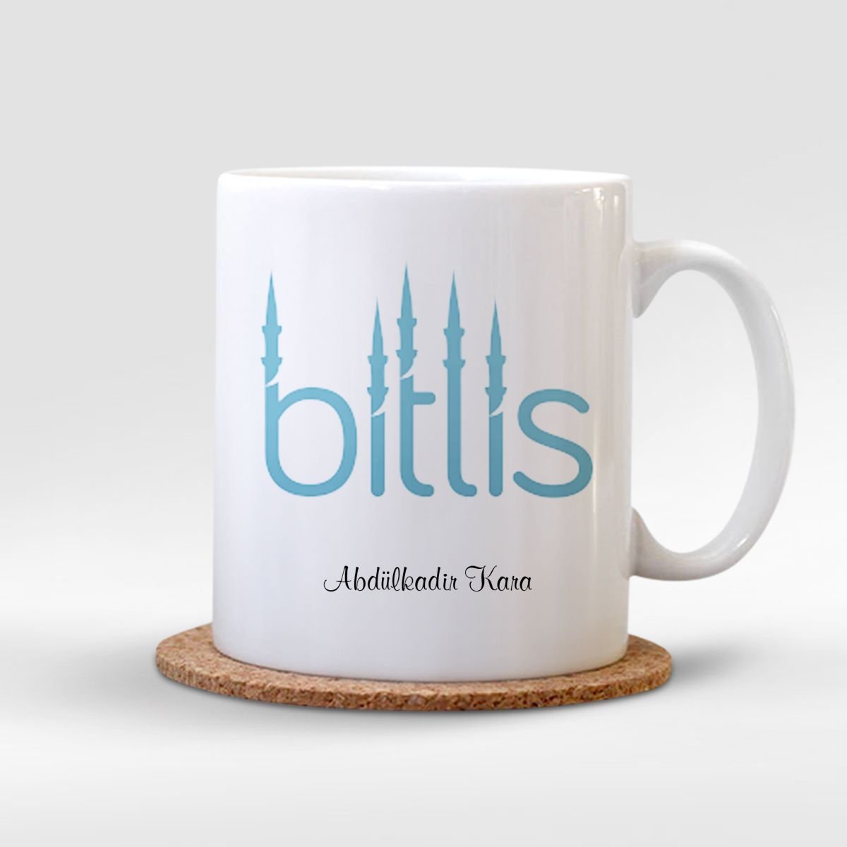 Kişiye Özel Bitlis Beyaz Kupa Bardak - 001